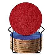 LIFVER Felt Coasters for Dining Table, Absorbent Outdoor Coasters for Drinks, Furniture Colorful ...