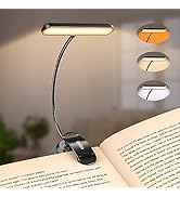 Gritin Rechargeable Book Light for Reading in Bed with 19 LED &Memory Function-Eye Caring 3 Color...