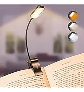 Gritin 9 LED Rechargeable Book Light for Reading in Bed - Eye Caring 3 Color Temperatures,Steples...