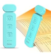 Gritin Book Light Rechargeable, Reading Light Lamp Clip on Book, Eye Caring 3 Colors, 5 Brightnes...