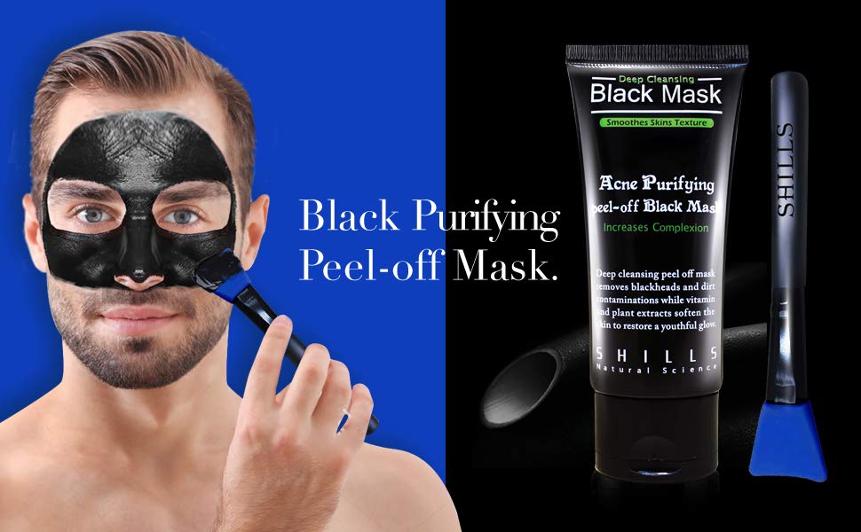 black mask poster man brush shills 